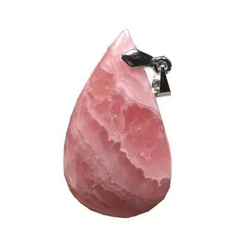 

Natural Rhodochrosite Pendant For Women Red Argentina Crystal Water Drop Stone 34x20x6mm Beauty for Women Stone Jewelry AAAAA