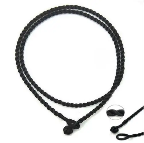 10PCS 2/3mm black/red 50CM Silk Cord Twist Thread Necklace Fit European Charms beads/pendant jewelry accessories 3MM Black