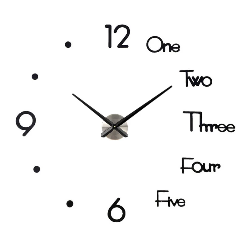 2022New Fashion 3D big size wall clock mirror sticker DIY brief living room decor meetting room wall clock 