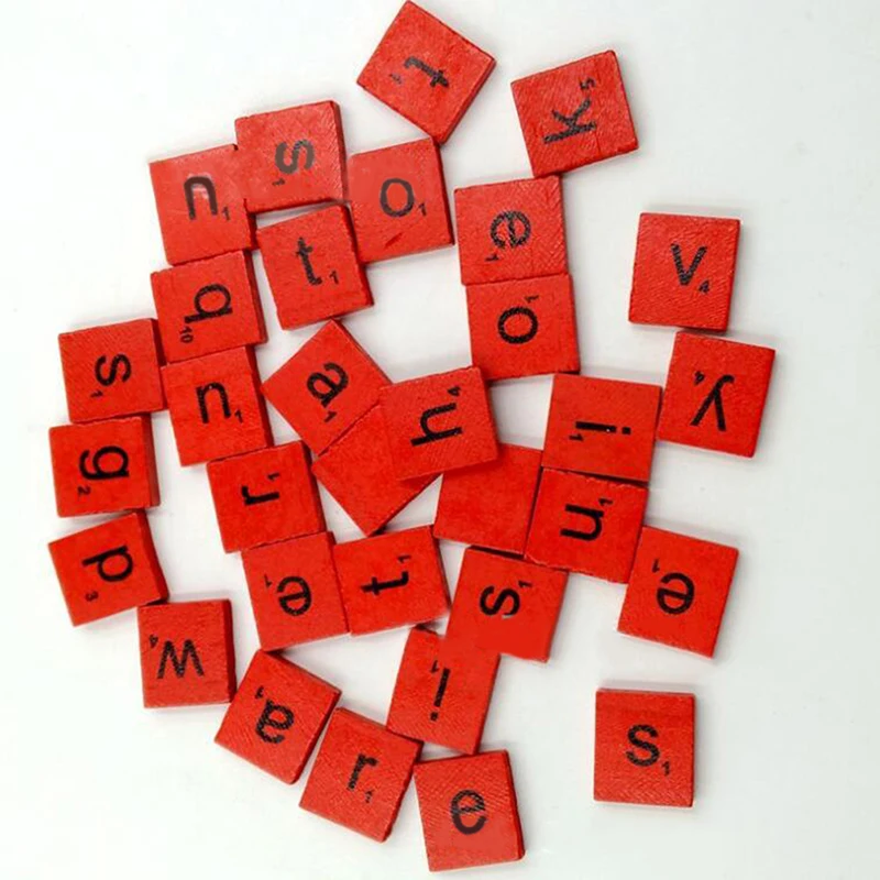 100Pcs/Set Learning Toy Spacer Wood Beads Cube Alphabet Letter Bracelet Jewelry Making DIY Set