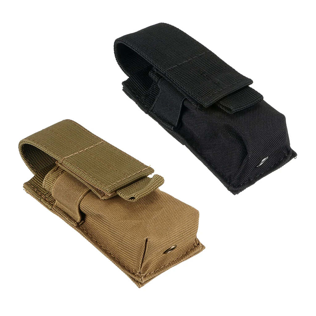 2Pcs Nylon Case Multiple Flashlight Pouch Holster Belt Carry Case Holder Molle System Torch Bag