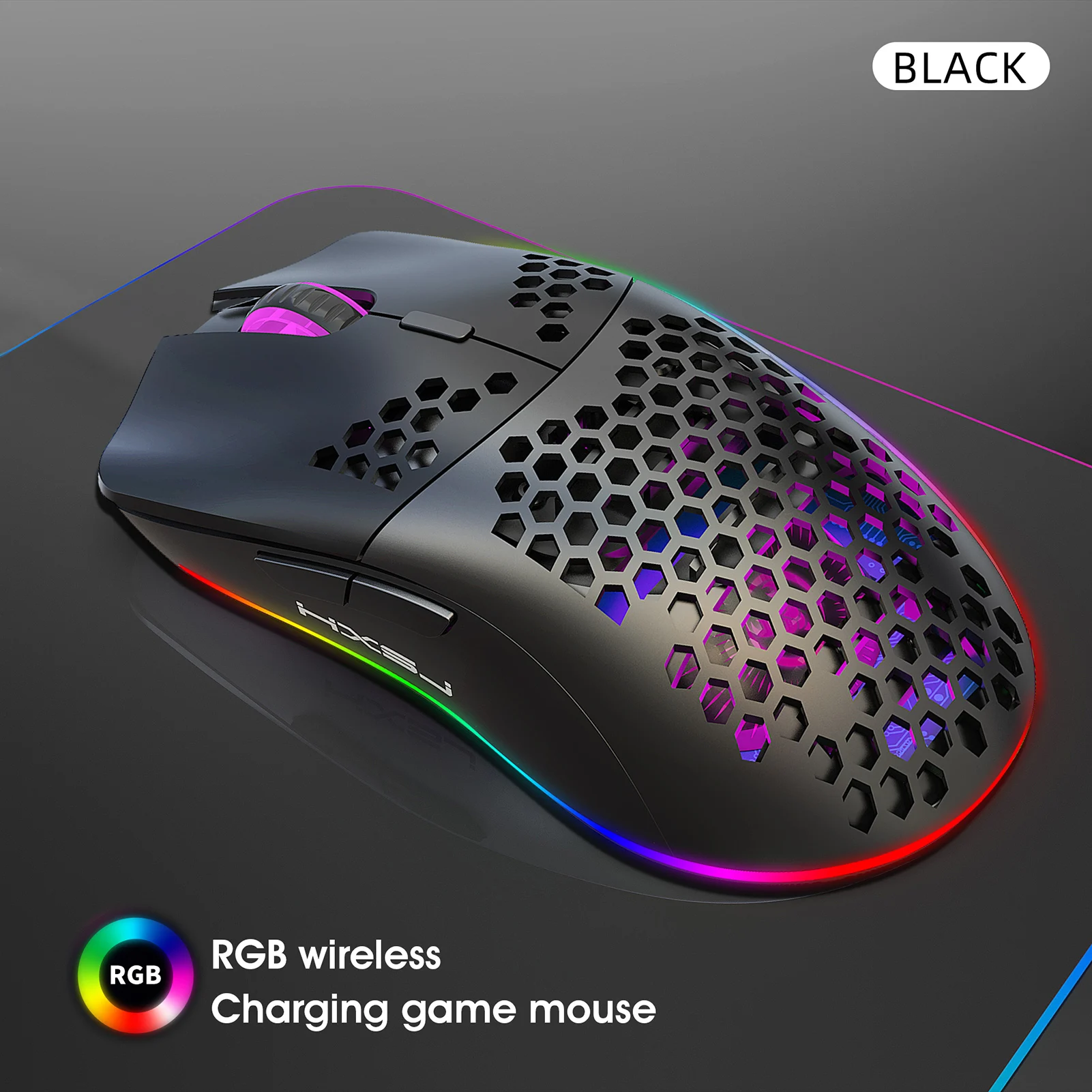 T66 RGB 2.4G Mouse Gaming Nirkabel RGB 
