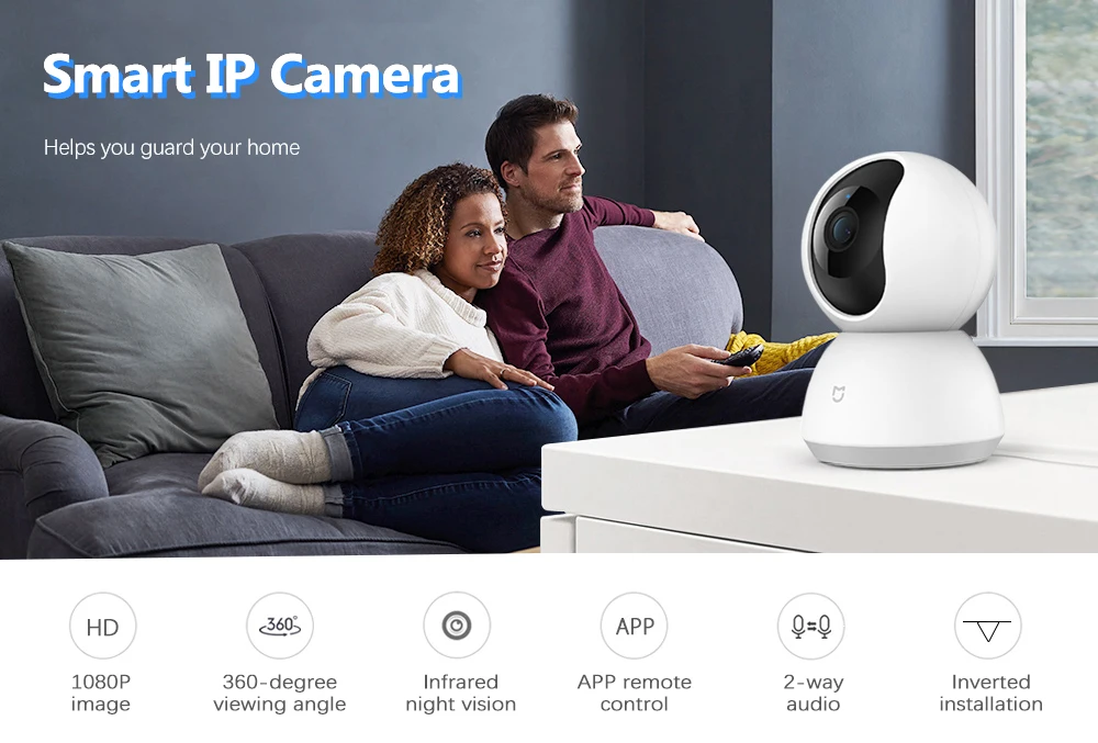 XIAOMI MIJIA 1080P умная IP камера 360 ° ночная версия двухсторонняя аудио AI Обнаружение движения приложение контроль домашняя камера безопасности