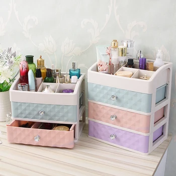 

Plastic Drawer Makeup Organizer Cosmetic Beauty Box Nail Desktop Storage Case Brush Lipstick Nail Polish Container Bathroom Item