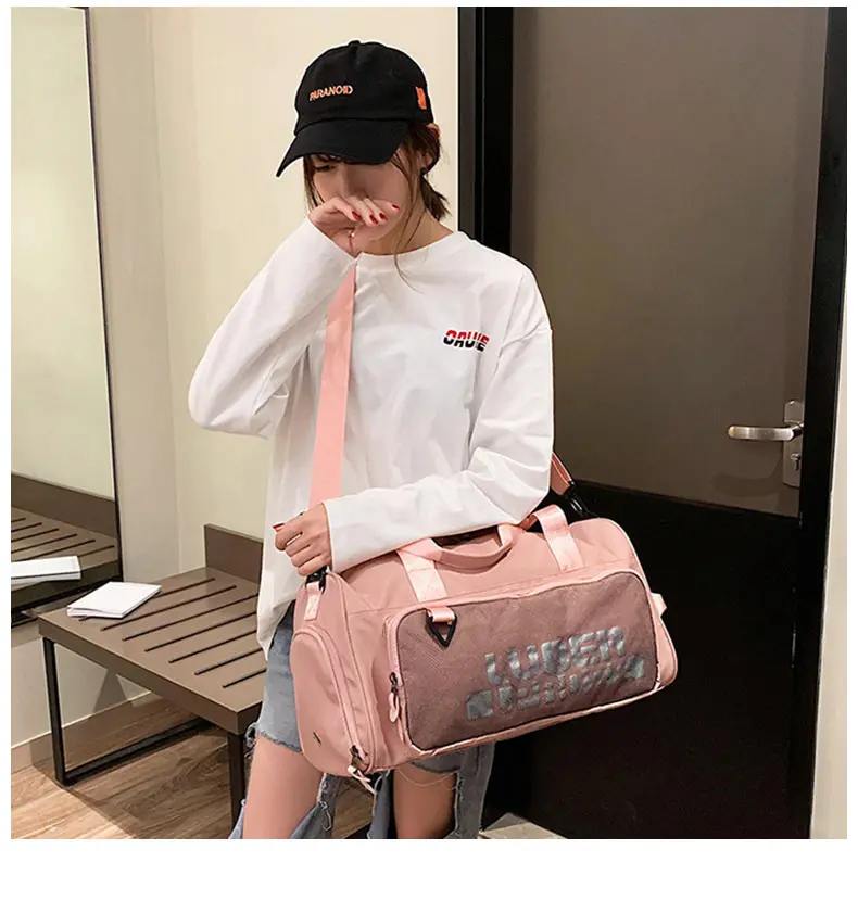 Fashion Gym Training Fitness Bag Women High Capacity Waterproof Travel Dry Wet Yoga Mat Bags Luggage Shoes Storage Shoulder Pack