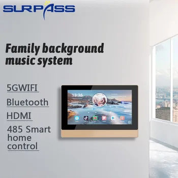 

Bluetooth WiFi Quad Core Capacitance Wall Amplifier Audio Android 8.1 Professional Stereo Power Amplifier 8 Channels Connect TV