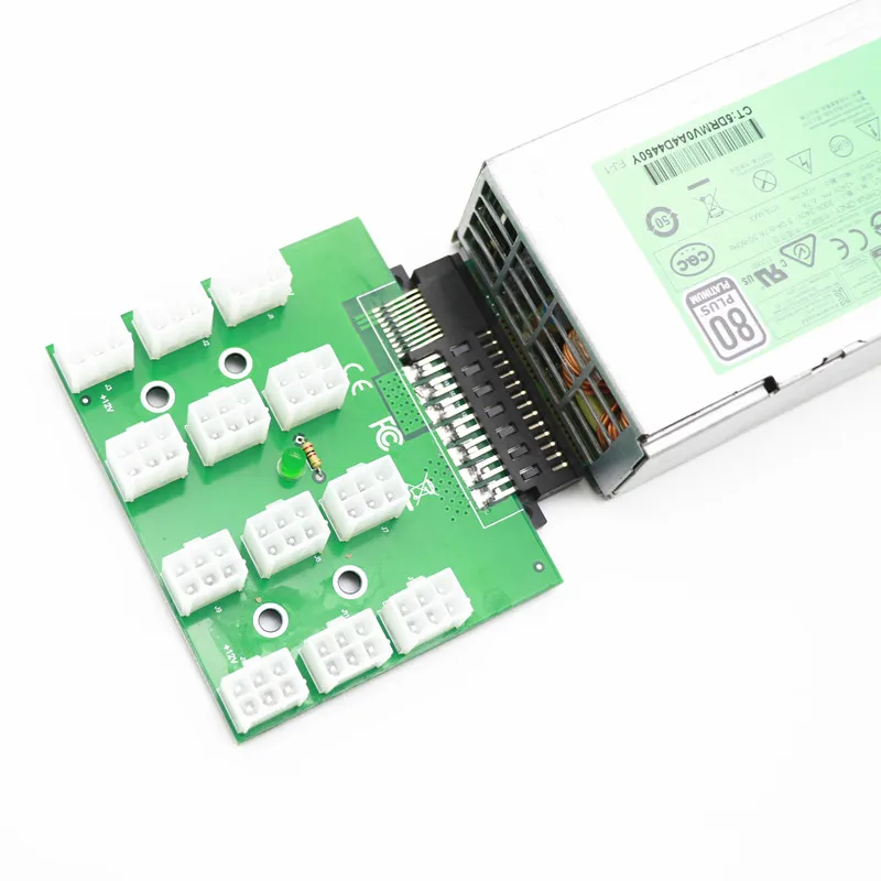 Gpu Pci-e Conversor 800w 1400w 1600w hp Hstns-pl62 Hstns-pl41 Dps1400cb um Psu Breakout Board com Luz Led Mais Novo 12x6pin Cabos de computador e conectores - Imagem 2