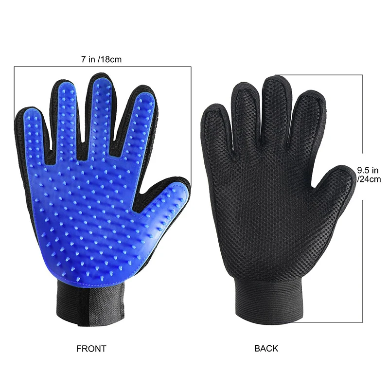 Pet grooming gloves silicone pet dog cat grooming gloves hair brush shower comb deshedding cleaning tool