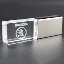 USB2.0 O S koda Автомобильный ключ металл+ стекло модель pendrive usb2.0 4GB 8GB 16GB 32GB флеш-накопитель USB флеш-накопитель подарок Pendrive