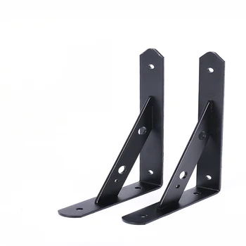 

2PCS,8"-16" Inch Black Triangle Angle Bracket Heavy Support Wall Mounted White Bench Table Shelf Bracket Furniture Hardware