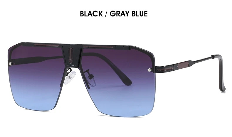 Quadratische Sonnenbrille Randlos - Gradient Lenses Gold Rahmen UV400