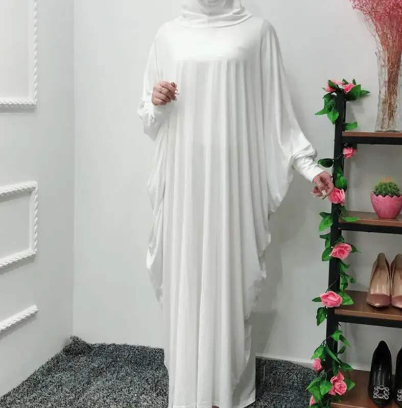 Мусульманский женский хиджаб джилбаба Абая рукав «летучая мышь» Одежда Исламская, молитвенная платье дамы полное покрытие скромный Абайи; большие размеры - Цвет: 6