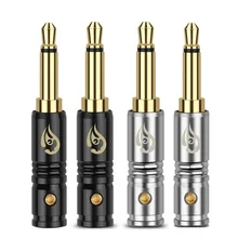 10pcs Headphone Plug 3 5mm Mini Jack Mono Gold Male Copper Plugs 4mm Wire Hole Metal Connector 2 Pole Audio Jack Adapter
