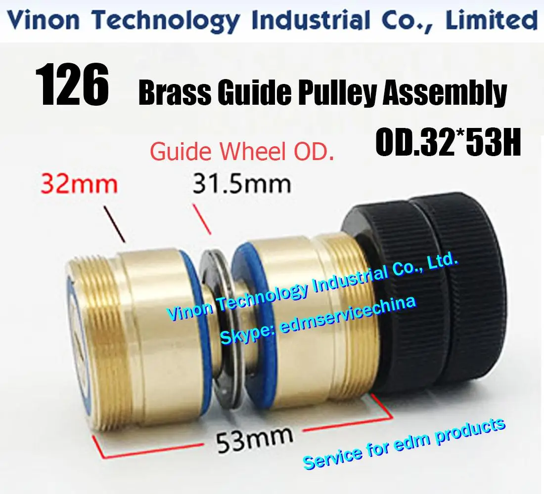 

Латунный направляющий ролик в сборе od32x53 мм 126, детали, латунный ролик диаметром 32 мм, направляющий шкив диаметром. 31,5 мм, Высота 53 мм