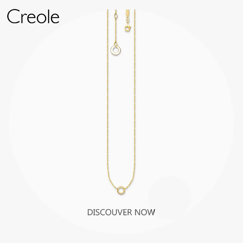 

Link Chain Necklace Golden Round Carrier,2019 Winter Brand New 925 Sterling Silver Ethnic Gift For Women