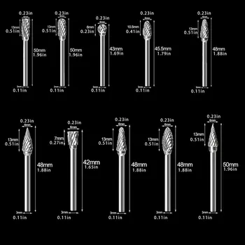 

Shank Tungsten Carbide Milling Cutter Rotary Tool Burr Double Diamond Cut Rotary Dremel Tools Electric Grinding