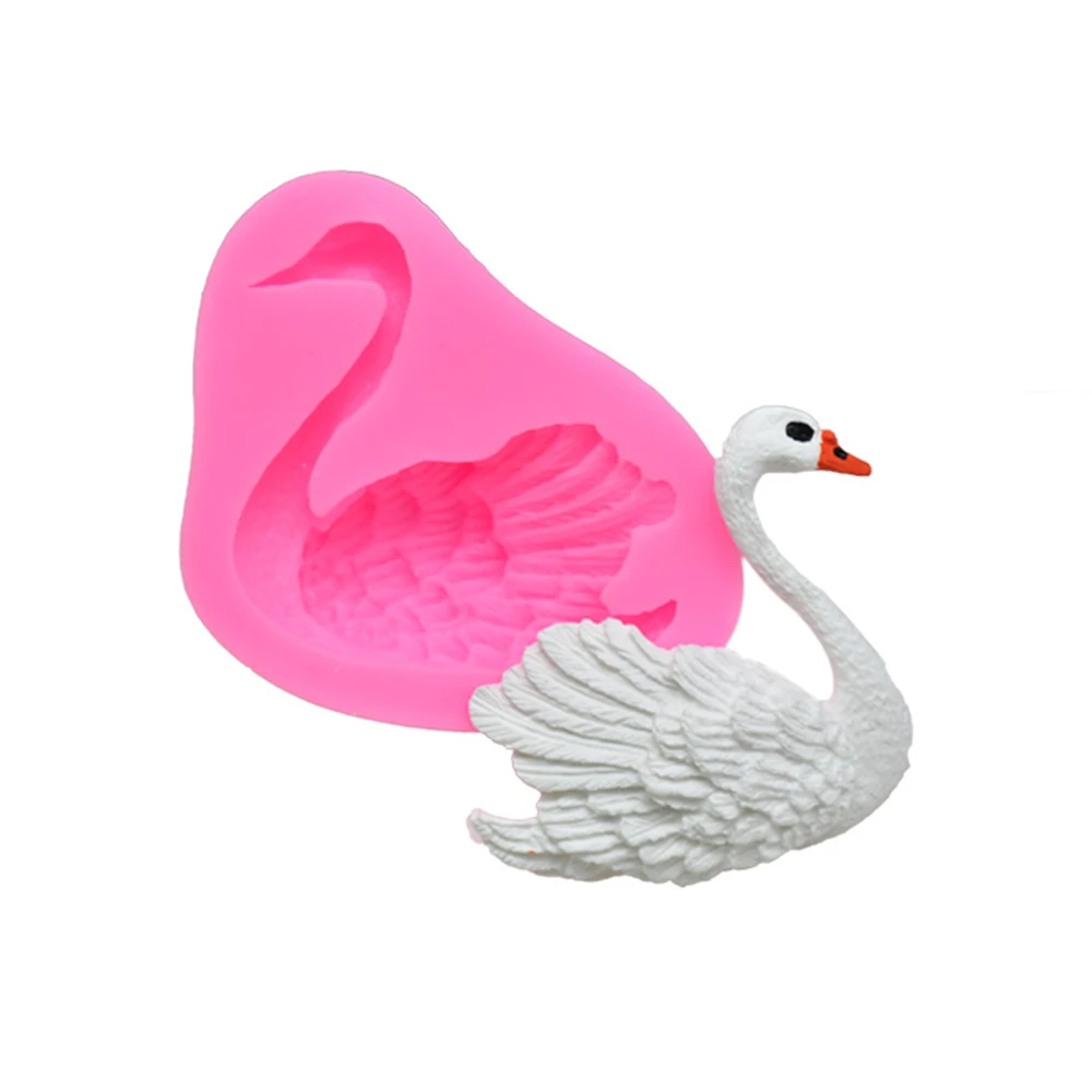 Силиконовые Лебедь Форма пресс-форма для DIY Fondant(сахарная) печенье шоколад Кухня украшение торта, выпечки инструмент подвеска для ароматерапии пресс-форм