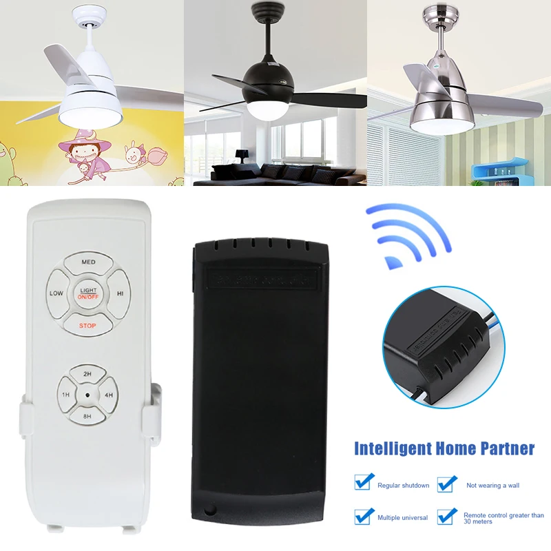 Universal Wireless Remote Control Tool Kit for Ceiling Fan Lamp Timing CLH@8