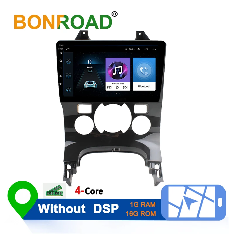 Bonroad " автомобильный DVD gps навигатор плеер с Bluetooth WiFi для peugeot 3008 2009 2010- Автомобильный мультимедийный плеер стерео - Цвет: Without DSP 1G 16G