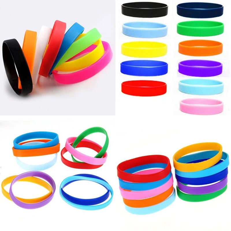 1PC Men/Women Fashion Bangle Silicone Sport Bracelet Wristband Rubber New Stretchy