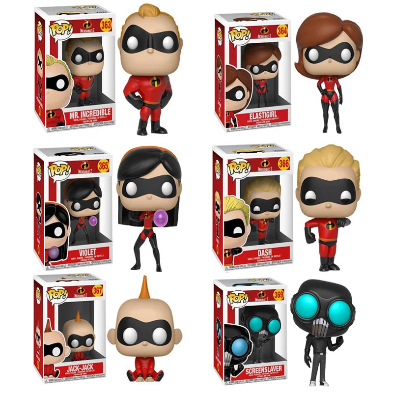 FUNKO POP Суперсемейка 2 Джек фиолетовый ELASTIGIRL тире ПВХ фигурка модель игрушки рождественские подарки для детей день рождения
