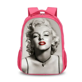 

2020 Marilyn Monroe Students Backpack Film Star Schoolbag Girls Cool Monroe with Gun Women Laptop School Bag Out Door Mochilas