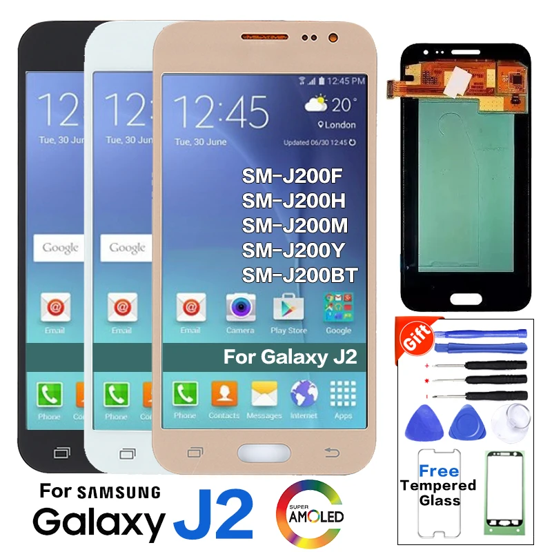 J200 ЖК-дисплей для samsung Galaxy J2 2015 J200F J200M J200H J200Y дигитайзер сенсорный экран сборка j2