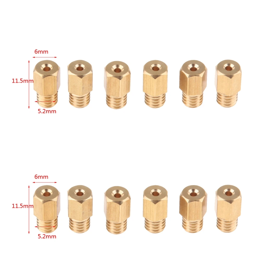 12x Motorcycle Carburetor Hex Head Main Jet Set 100 110 120 130 140 150 160 170 180 190 200 210 Size - M5 Thread
