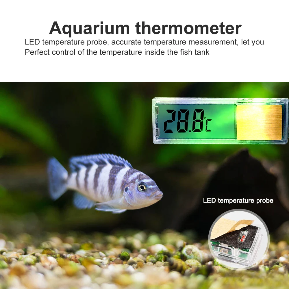 Аквариумный термометр измерение температуры цифровой термометр 3D lcd датчик температуры аквариума наклейка аквариумные аксессуары