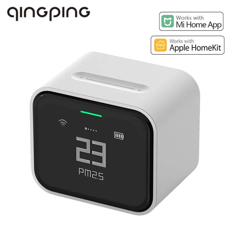 In Stock Qingping Air Detector Lite CO2 PM2.5 PM10 Temperature Humidity Monitor Touch Screen Work With Mihome APP Apple HomeKit