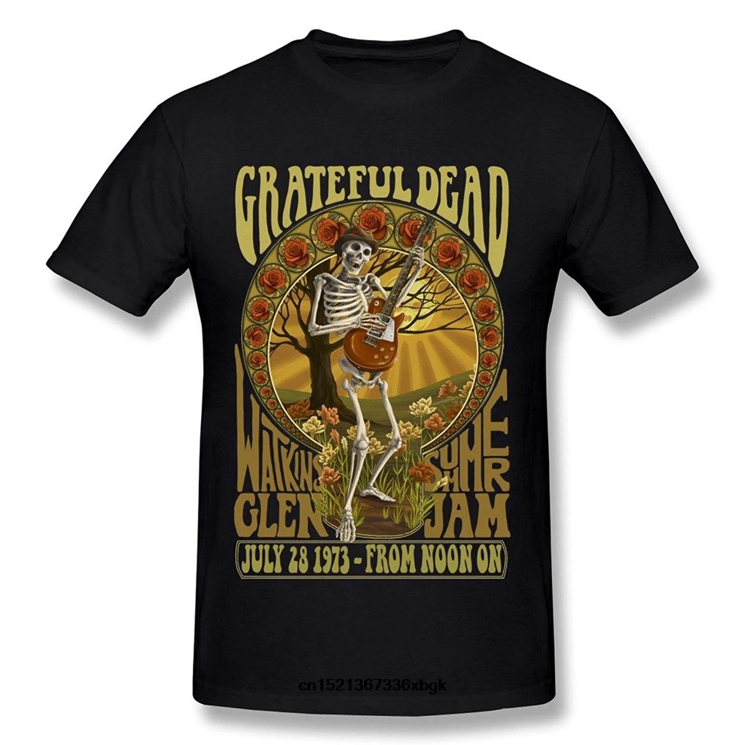 Grateful Dead T Kemeja Hitam|T-shirt 