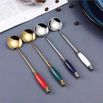 

304 Stainless Steel Spoon European Style Coffee Dessert Stirring Spoon Spoo