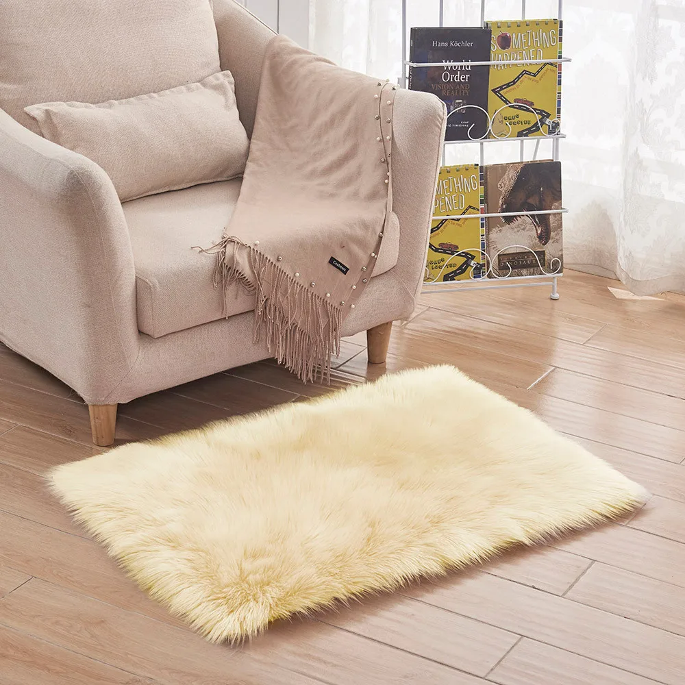 Супер мягкий чехол для кухонных стульев, коврики из искусственной овчины, коврики из искусственного меха, теплые шерстяные ковры для гостиной 40x60 см F99 - Цвет: J