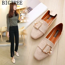 Роскошная дизайнерская обувь для женщин на плоской подошве; элегантная женская обувь с жемчугом; кожаная обувь; модная женская обувь в Корейском стиле; sepatu wanita; большие размеры; korea לים