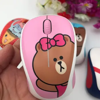 

Cute Logitech LINE FRIENDS Wireless Mouse 2.4GHz Mini Cartoon USB Receiver Optical Sensor Office Gaming Mouse for PC Laptop