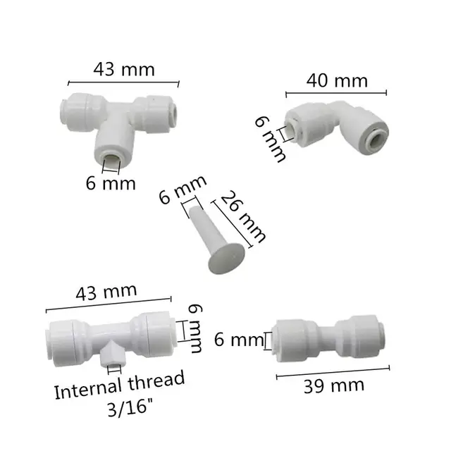 1/4 "Nincs Csat Csúszászár Gyors Csatlakozók Alacsony Nyomású Ködös Fúvókák Rendszercsatlakozó Adapterek Fekete Fehér Színű Opcionális 5Db - Image 2
