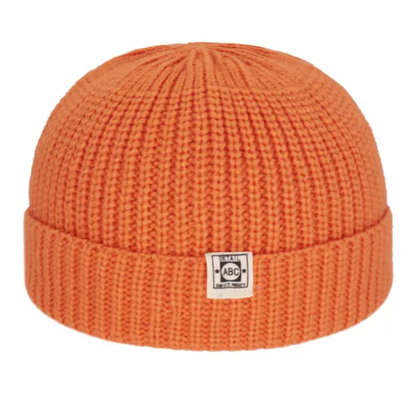 orange Короткие Зимние шапки для мужчин Skullies Beanies Мужская Зимняя Шапка-бини женская шапка s Miki Docker Skull cap Bonnet женская вязаная шапка - Цвет: orange