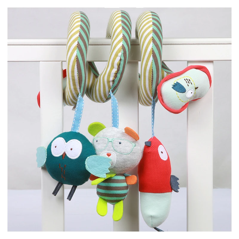 Soft Kids Baby Crib Cot Pram Hanging Rabbit Bear Rattle Bed Stroller Bell Toy US 