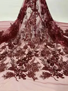 

Latest African Organza Lace Fabric 2020 High Quality Lace Sequins Embroidery French Nigerian Lace Fabric For Wedding Party FDF92