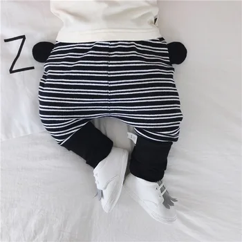 

Owligbaby 2020 Spring Baby Pants Striped Cartoon Baby Boys Girls Pants 0-3years