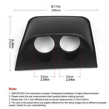 

Durable 52Mm Dual Hole Sitting Instrument Bracket 2 Hole Racing Instrument Seat 2-Hole Instrument Rack