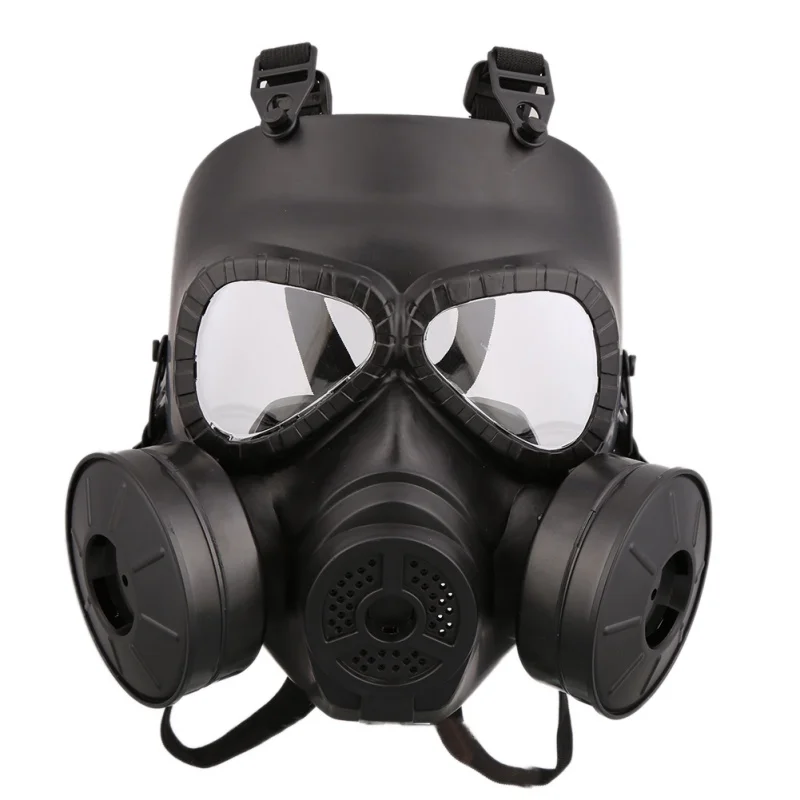 

Face Mask Full-covered Gas Mask Helmet Unisex PC Lens Adjustable Shock Resistance Sportswear For CS With Fans