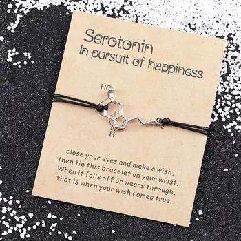 Serotonin Molecule Wish Bracelets 5-HT Bangle Hormone Molecules DNA Bracelet Mental Health Chemistry DNA Bracelet Nurse Jewelry