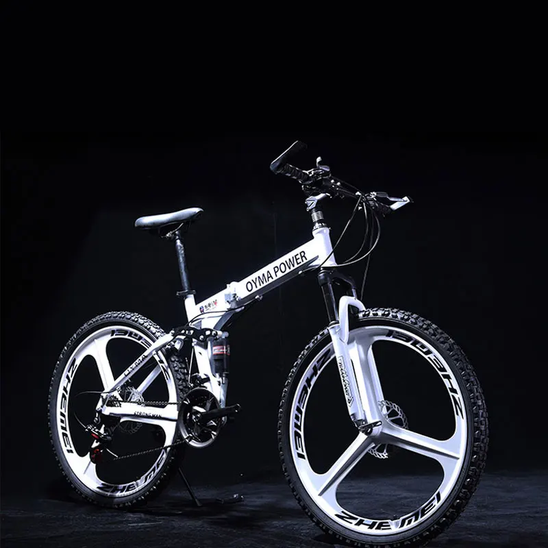 Mountain Bike 26 Inch Wheel Double Disc Brake Shock Absorption Folding Bicycle Adult Student Off Road