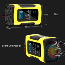 Цифровой ЖК-дисплей Дисплей 12V 6A полный автоматический автомобильный Батарея Зарядное устройство Мощность импульсный ремонт Зарядное устройство s Влажная и сухая свинцово-кислотный Батарея Зарядное устройство s