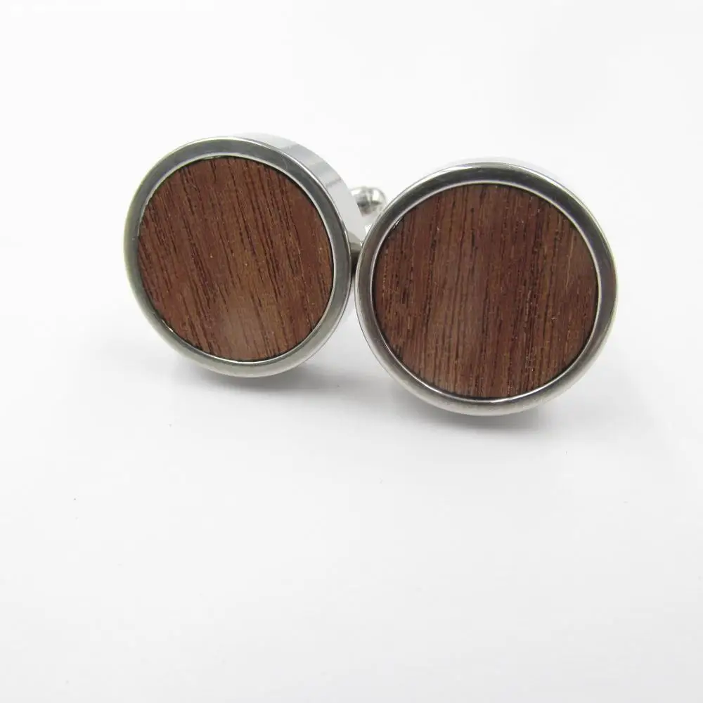 bank cufflink НОВЫЕ геометрические деревянные мужские запонки заготовка Запонки деревянные украшения Аксессуары - Окраска металла: bank cufflink