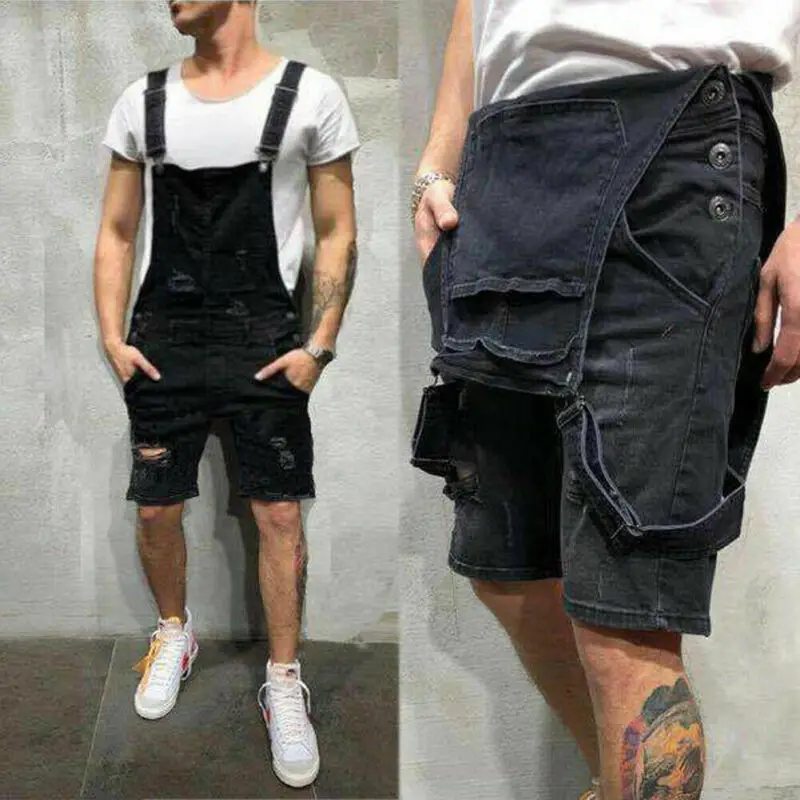 Mens Casual Denim Jeans Overalls 