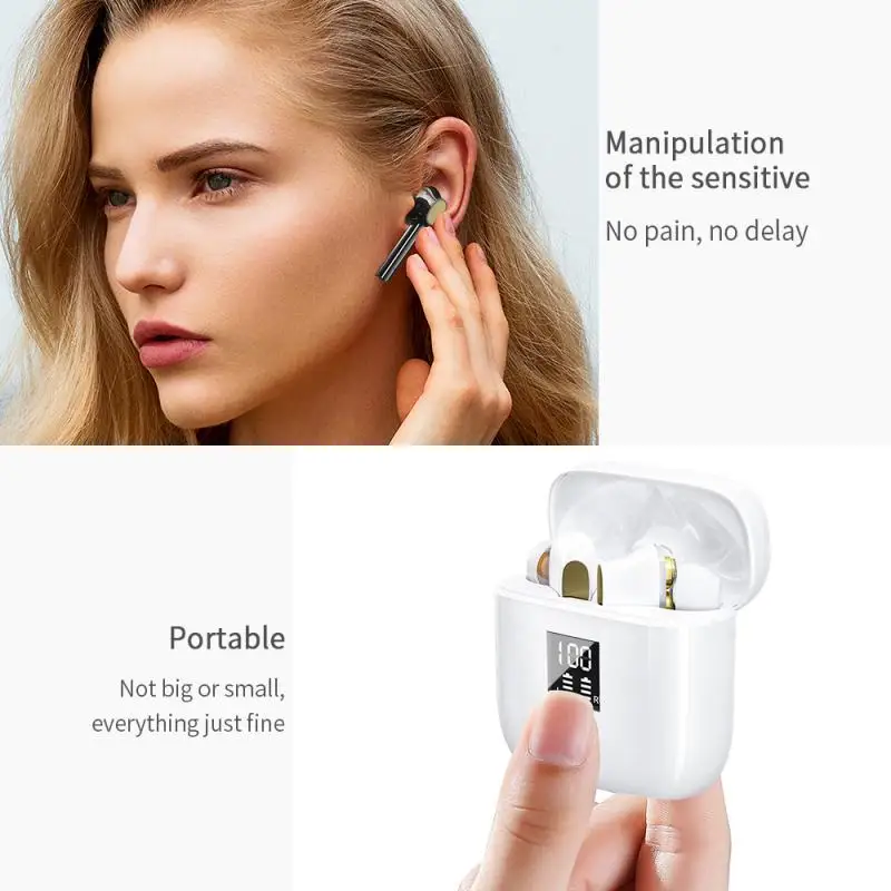 2020 True TWS Wireless Bluetooth 5 0 Earphone Headphones Mini Cordless Headset In Ear True Wireless Earbuds For iPhone