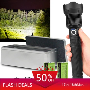 

250000cd 1000m XHP90.2 Most Powerful Led Flashlight Usb Zoom Tactical Torch Xhp50 18650 or 26650 Rechargeable Battery Hand Light