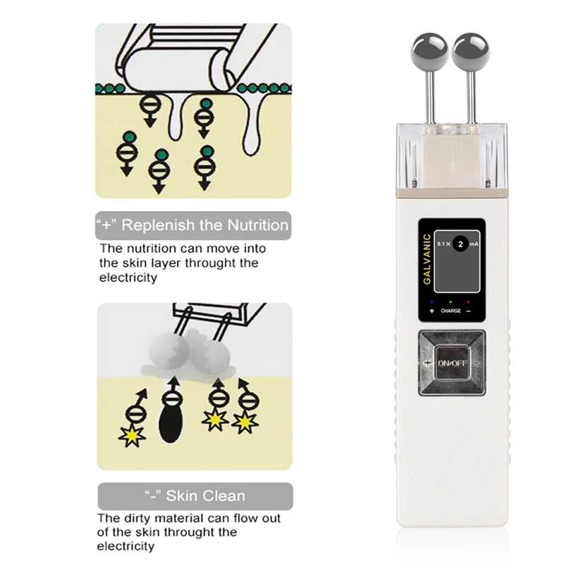 Galvanic Microcurrent Skin Firming Whiting Machine Iontophoresis Anti-aging Massager Skin Care SPA Salon Beauty
